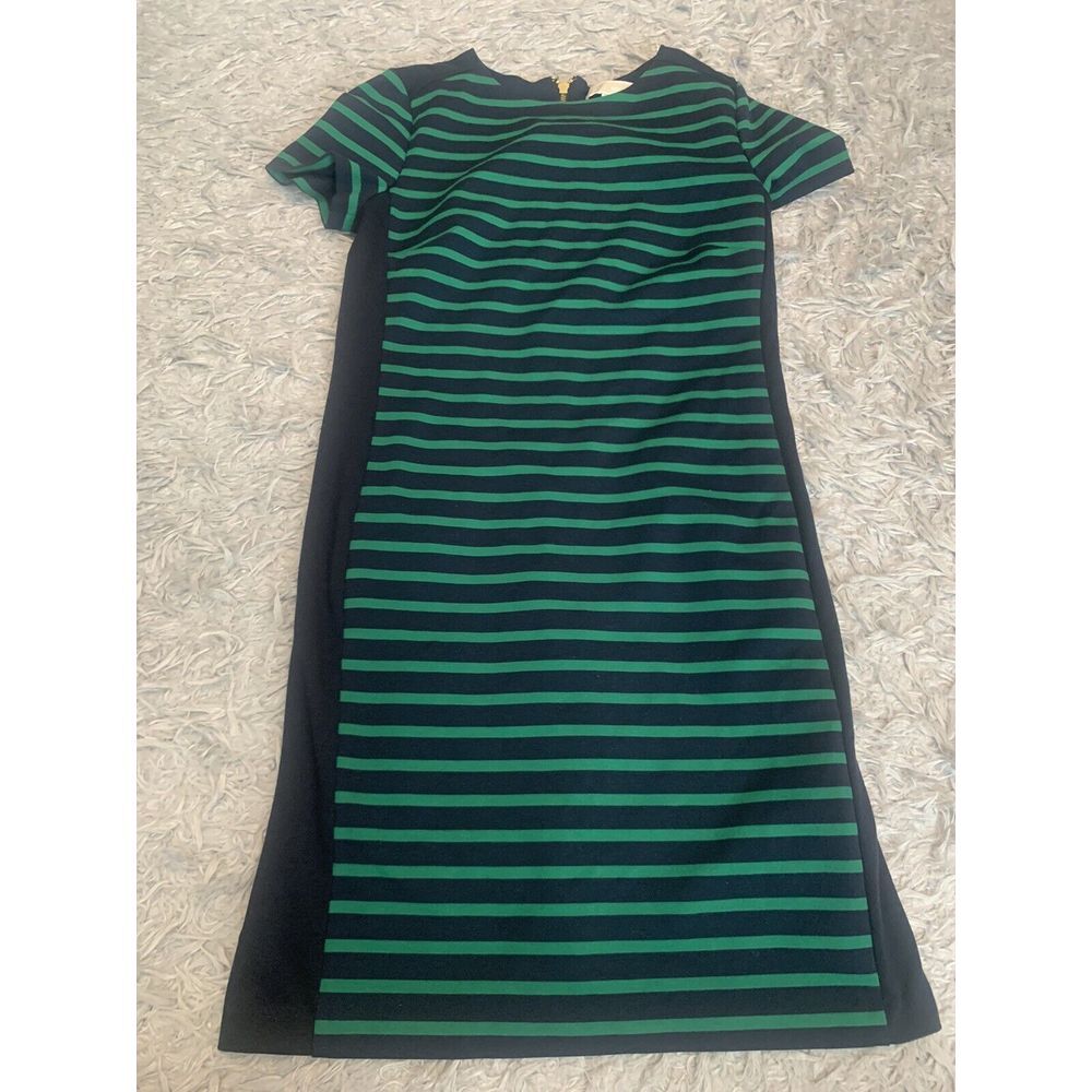 Michael Kors Dress - Sz 4 - Blue Green / Striped - Zipper Back